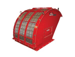 Sistem za flameless zaštitu od eksplozije (odvođenje eksplozije bez plamena) sa crvenim oklopom i integrisanom rešetkastom konstrukcijom za industrijsku bezbednost