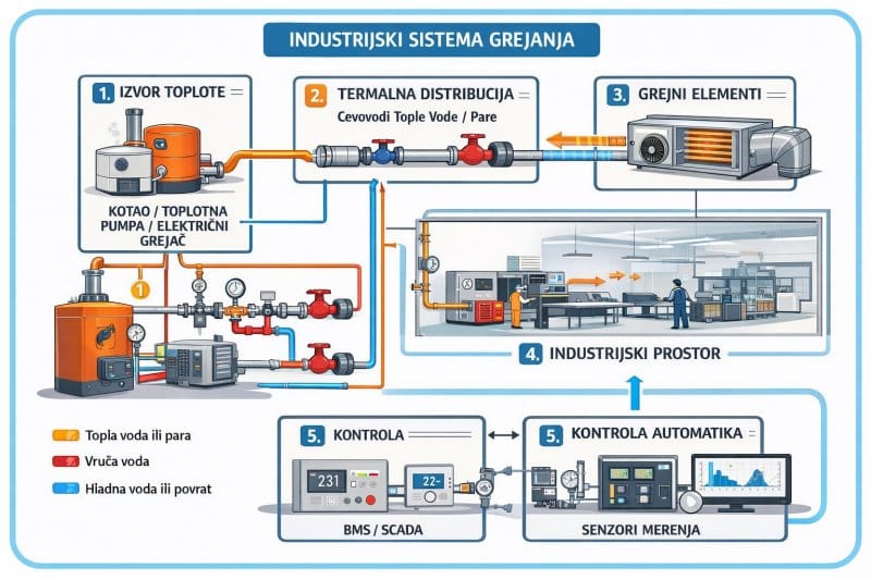 dijagram industrijskog sistema za grejanje